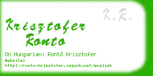 krisztofer ronto business card